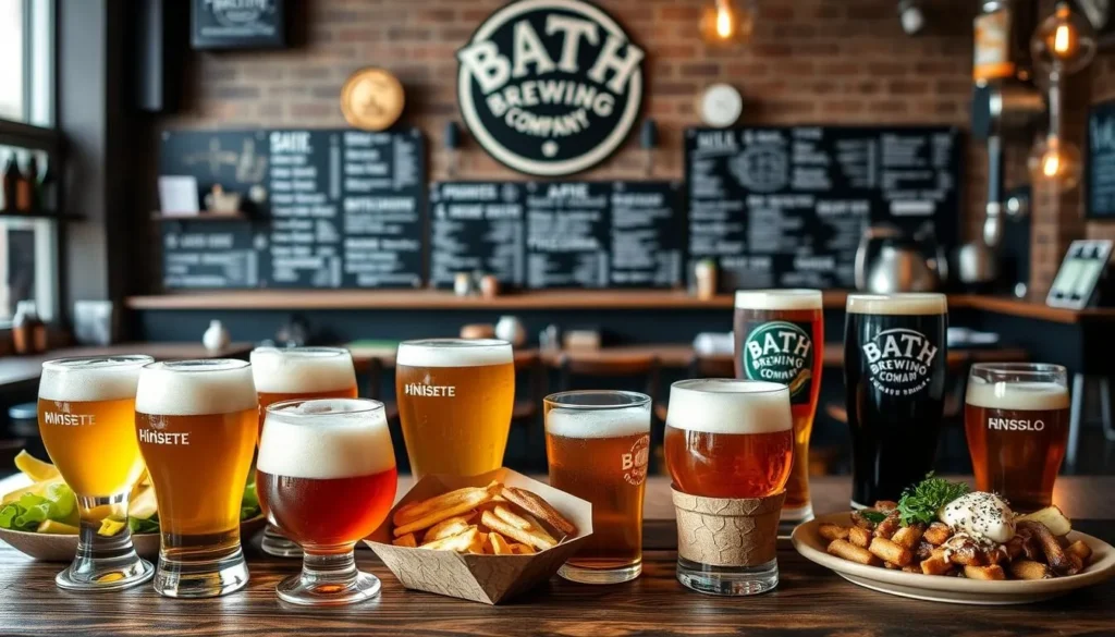 Image of Bath Brewing Company's craft beer selection and pub fare