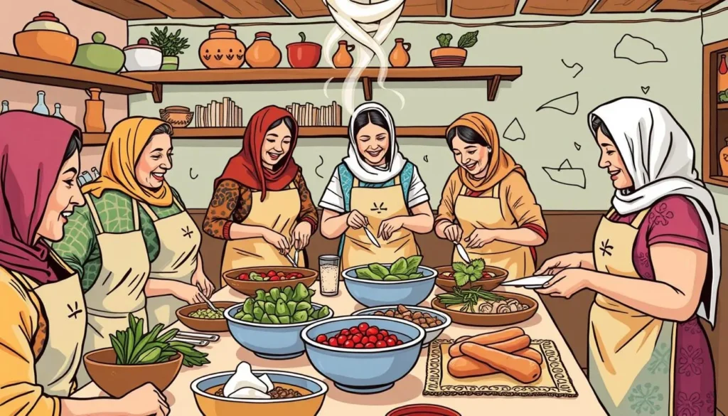 Image of Beit Sitti cooking class with local women teaching Jordanian recipes