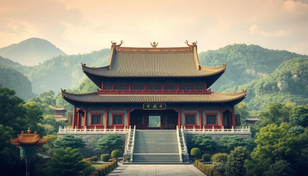 Image of Beizi Temple, a blend of Mongolian and Chinese architectural styles