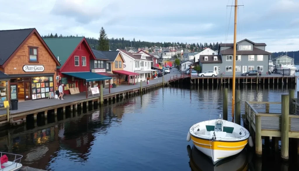 Image of Bellingham waterfront with art galleries