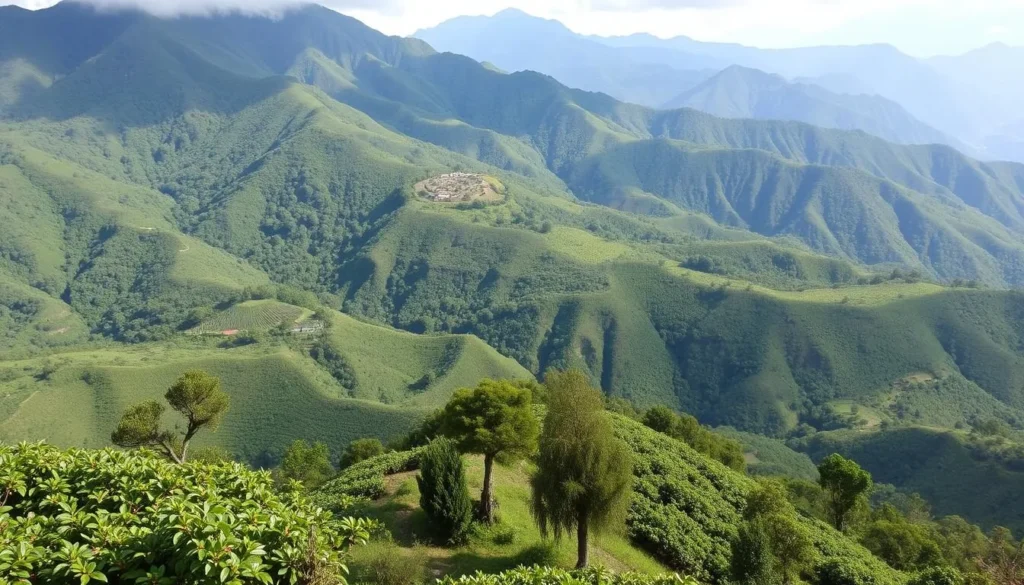 Image of Blue Mountains with coffee plantations and scenic views