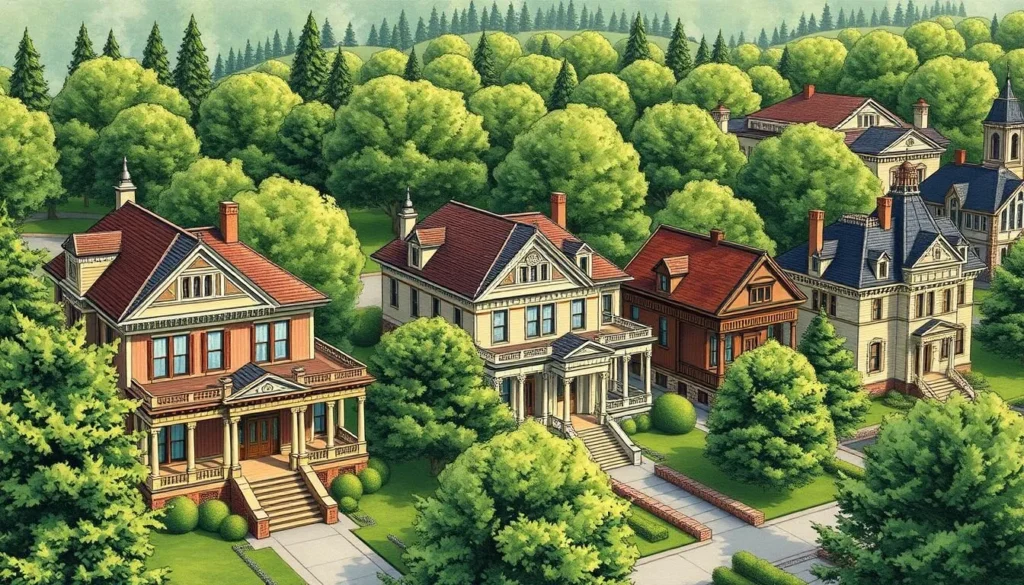 Image of Browne's Addition Spokane with historic Victorian-era mansions