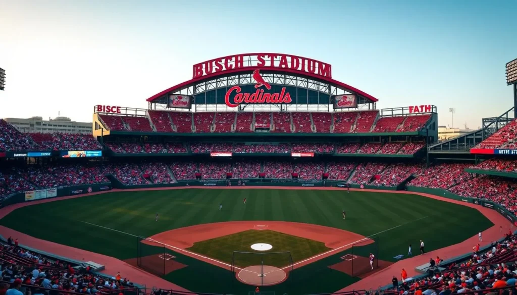 Image of Busch Stadium, home of the St. Louis Cardinals