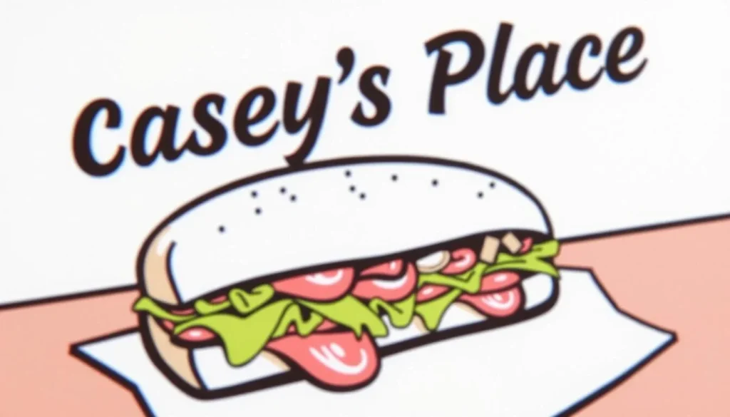 Image of Casey's Place with a mouth-watering sandwich