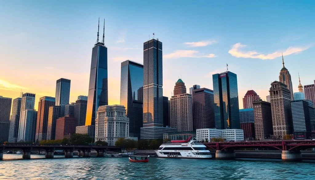 Image of Chicago's skyline with iconic landmarks
