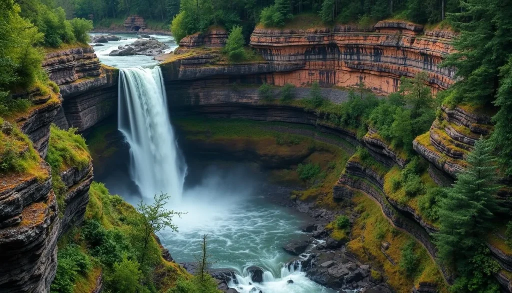 Image of Chittenango Falls cascading down a scenic gorge