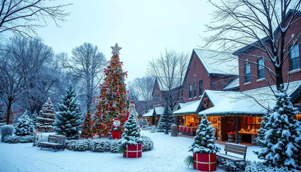 Image of Christmas decorations or a winter landscape in London, Kentucky