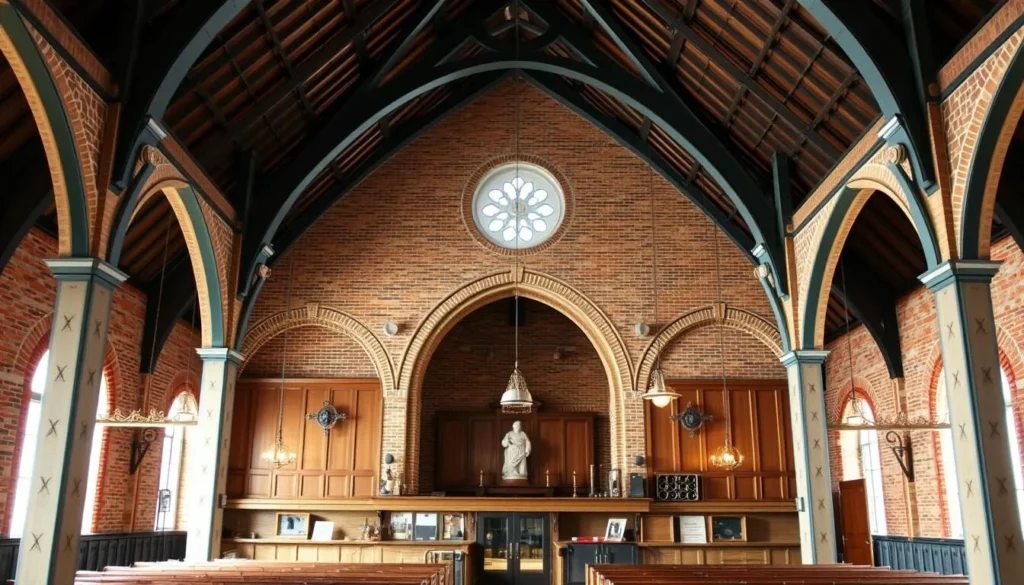 Image of Church Brew Works interior, showcasing its historic church architecture