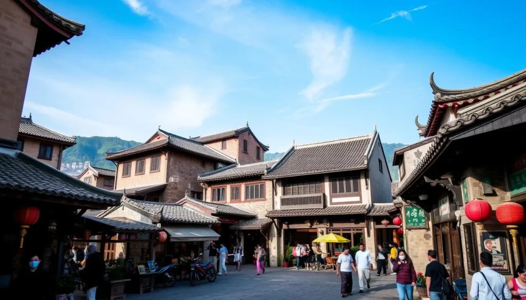 Image of Ciqikou Ancient Town's traditional architecture and street scene