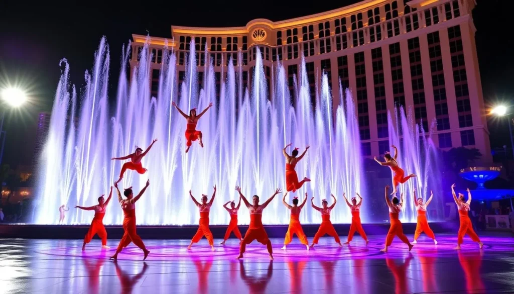 Image of Cirque du Soleil performers at Bellagio