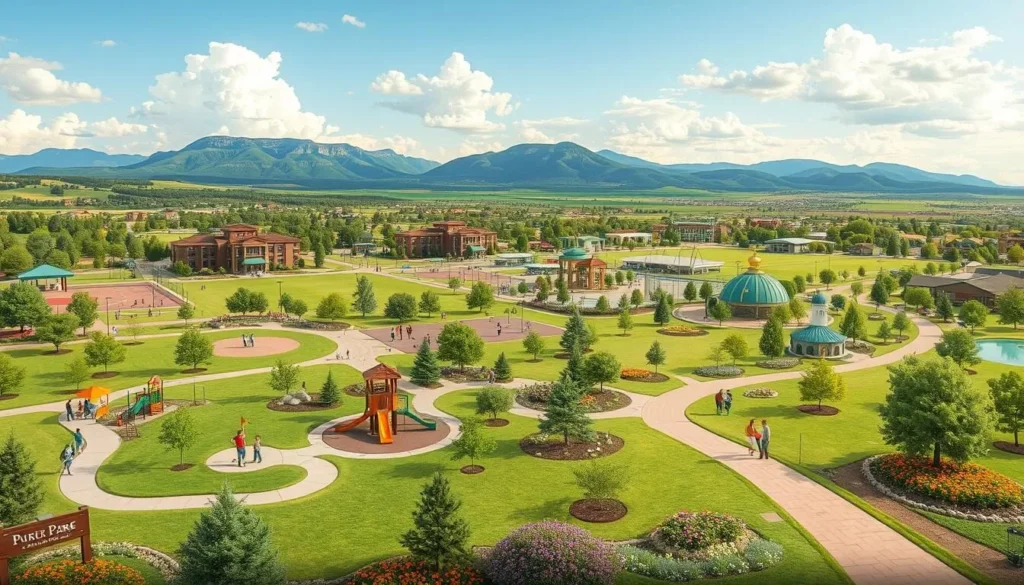 Image of City Park in Pueblo, Colorado, showcasing its recreational facilities and beautiful landscapes.