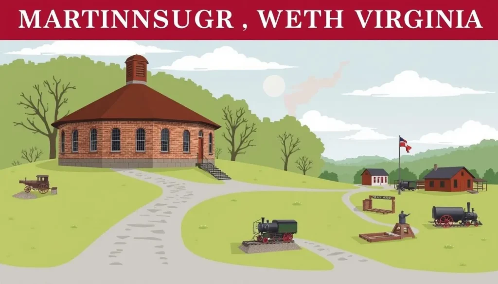 Image of Civil War sites in Martinsburg, WV, including the B&O Roundhouse Image of Civil War sites in Martinsburg, WV, including the B&O Roundhouse