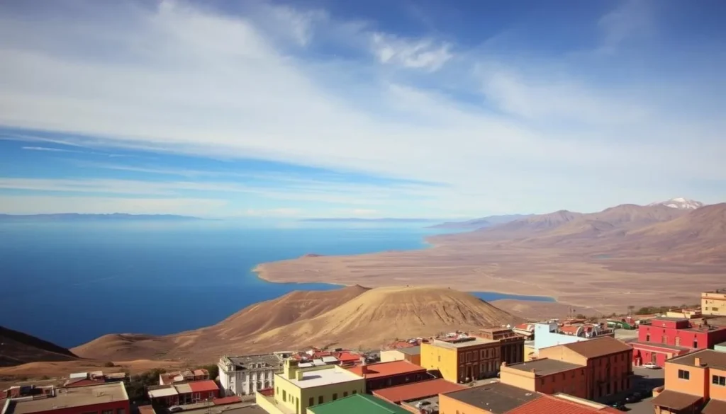 Image of Copacabana, Bolivia, with Lake Titicaca in the background