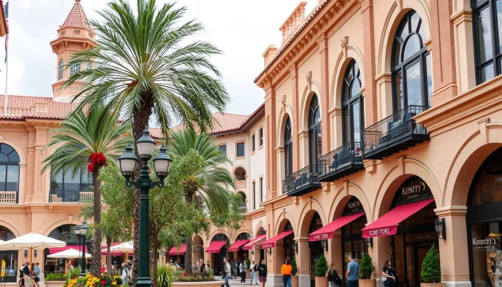 Image of Country Club Plaza, Kansas City, with Spanish-inspired architecture and upscale shopping