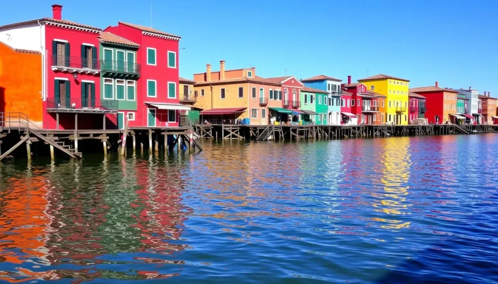 Image of Creek Street's colorful buildings on stilts over the water