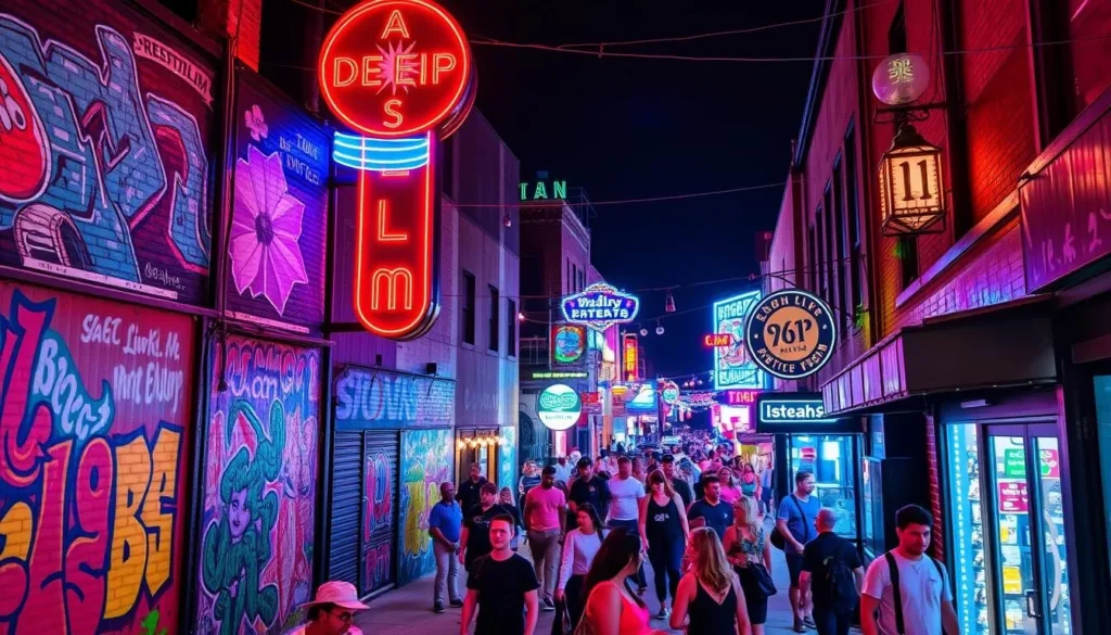 Image of Deep Ellum street art and nightlife