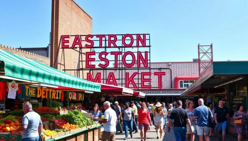 Image of Detroit's Eastern Market on a busy Saturday morning