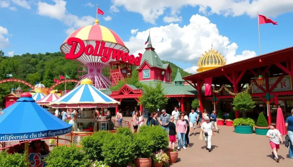 Image of Dollywood theme park in Pigeon Forge, Tennessee