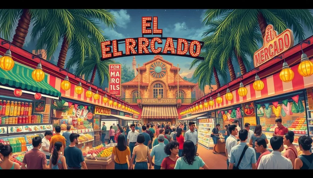 Image of El Mercado, showcasing its vibrant colors and lively atmosphere