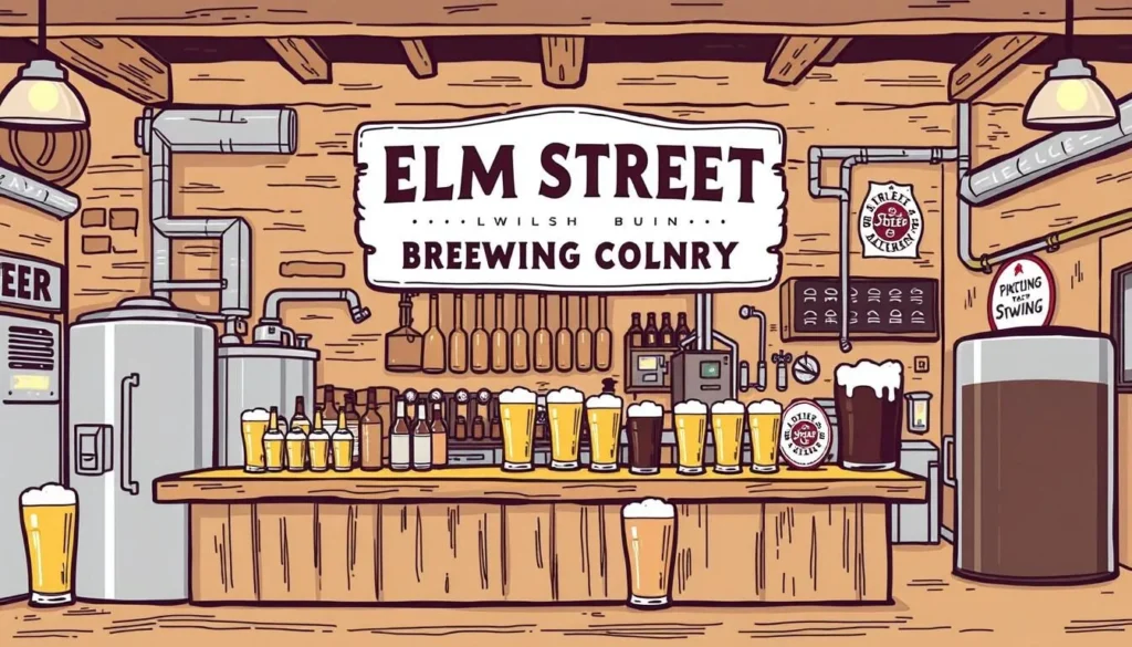 Image of Elm Street Brewing Company, a cozy local brewery with a selection of craft beers