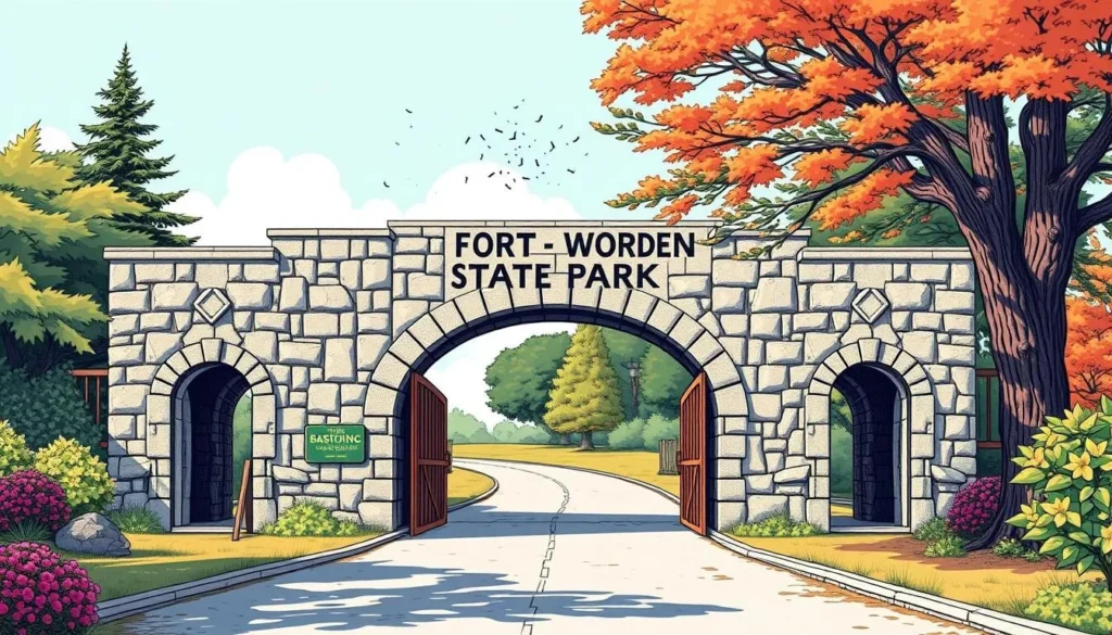 Image of Fort Worden State Park's historic entrance