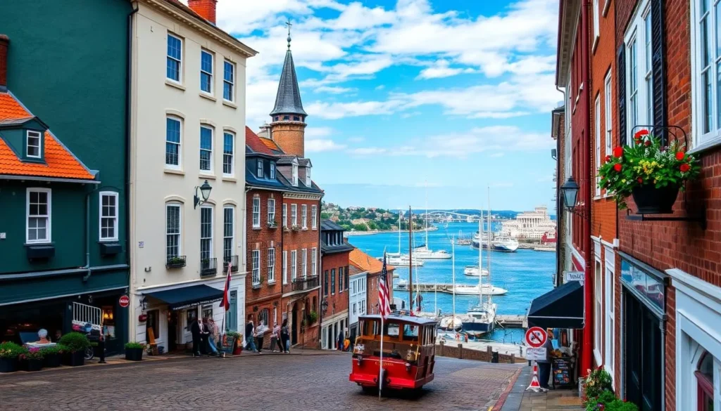 Image of Georgetown's cobblestone streets and waterfront views