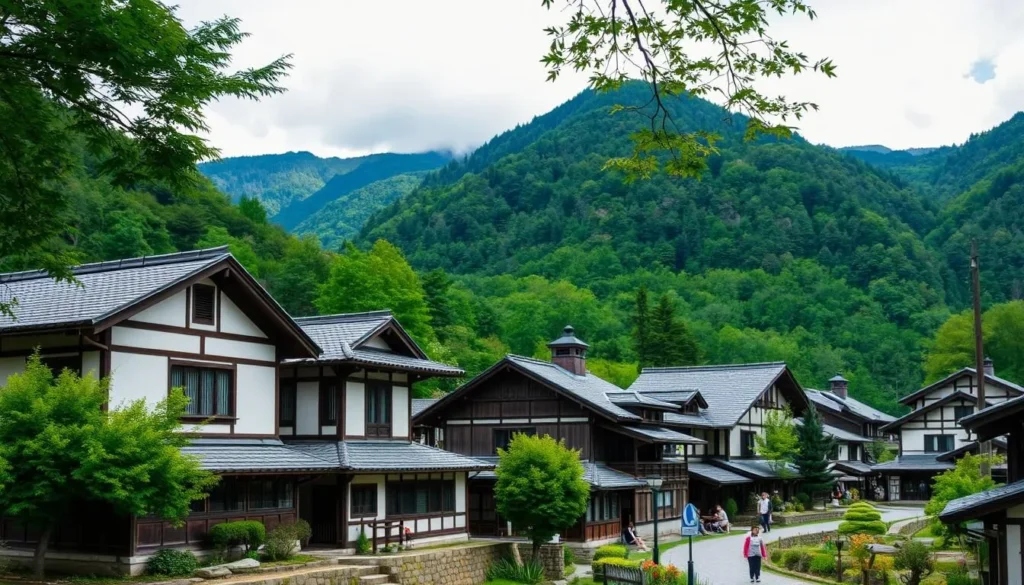 Image of Gokayama village with traditional gassho-zukuri houses
