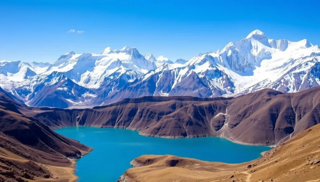 Image of Gokyo Lakes with snow-capped mountains in the background