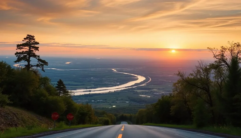 Image of Grandview Drive with the Illinois River Valley in the background