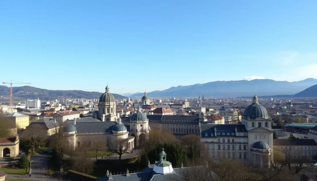 Image of Grenoble's cityscape with various museums
