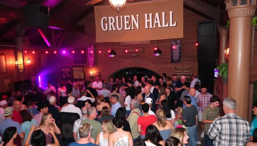 Image of Gruene Hall with a lively atmosphere and people enjoying live music.