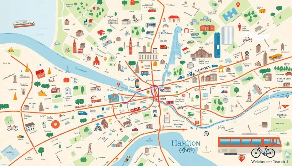 Image of Hamilton city map or transportation