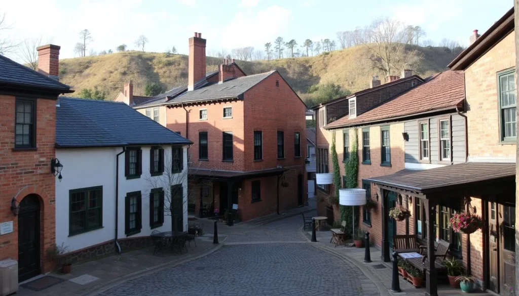 Image of Harpers Ferry National Historical Park's historic buildings and cobblestone streets