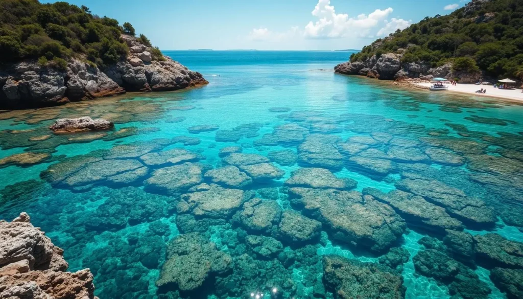 Image of Hawksnest Bay with its clear waters and coral reefs