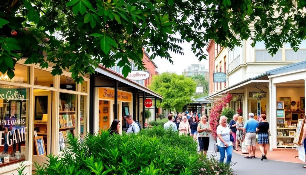 Image of Healesville's main street with galleries and artisan shops