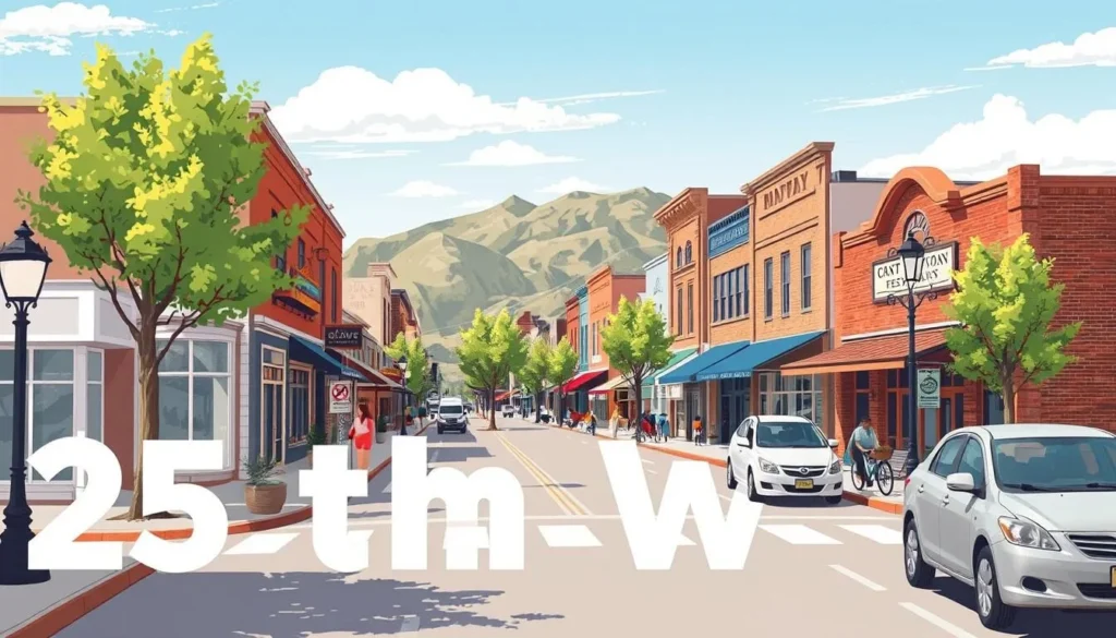 Image of Historic 25th Street in Ogden, Utah, showcasing its vibrant atmosphere and eclectic mix of shops and restaurants.