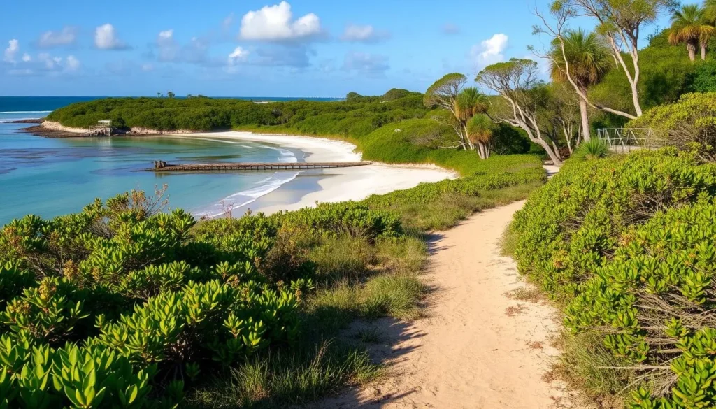 Image of Honeymoon Island State Park's beach and hiking trail