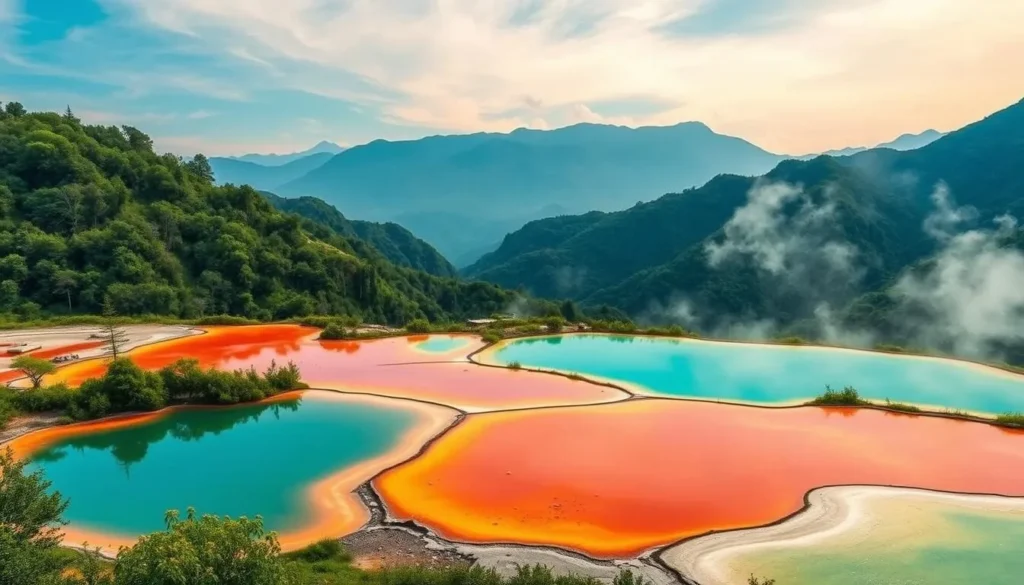 Image of Huanglong National Park's colorful pools