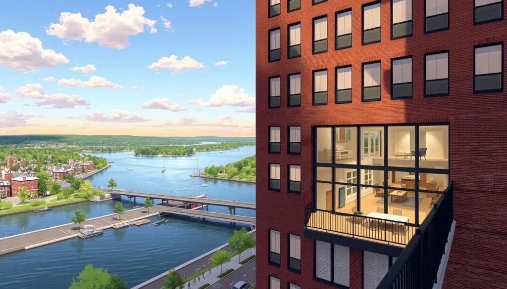 Image of Hutton Brickyards Riverfront Hotel with a view of the Hudson River