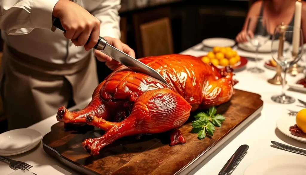 Image of Imperial Treasure Super Peking Duck being carved tableside