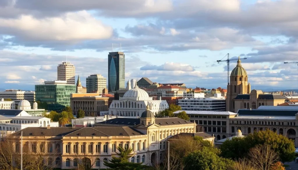 Image of Invercargill cityscape with a mix of modern and heritage buildings