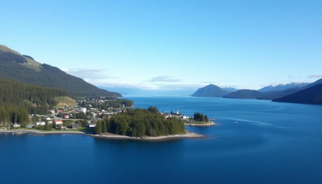 Image of Kachemak Bay with surrounding communities