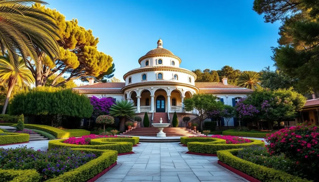 Image of Kallithea Springs with its historic Rotonda building and beautiful gardens