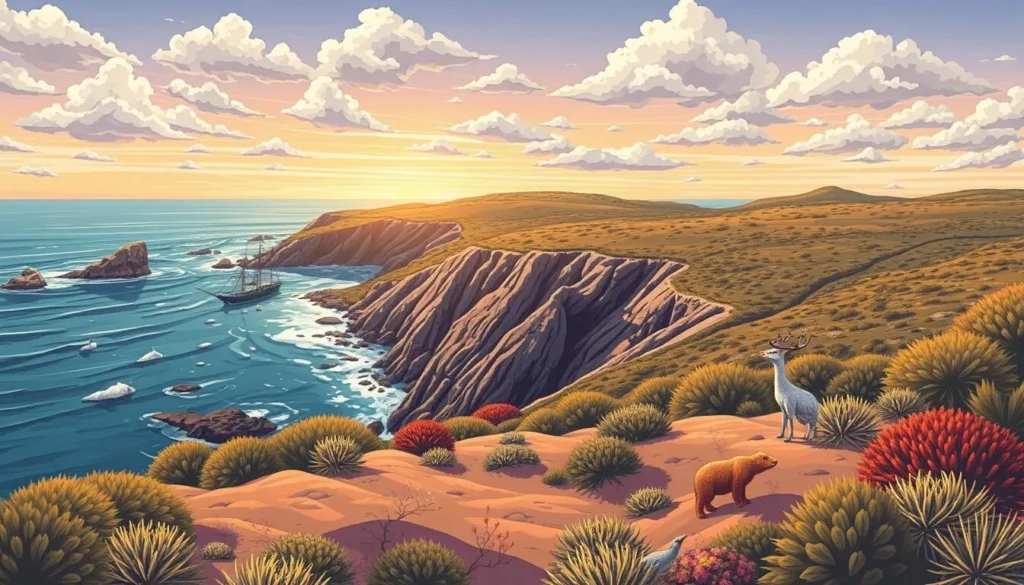 Image of Kangaroo Island's coastline with wildlife