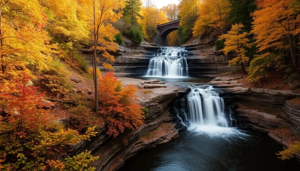 Image of Kent Falls State Park during fall