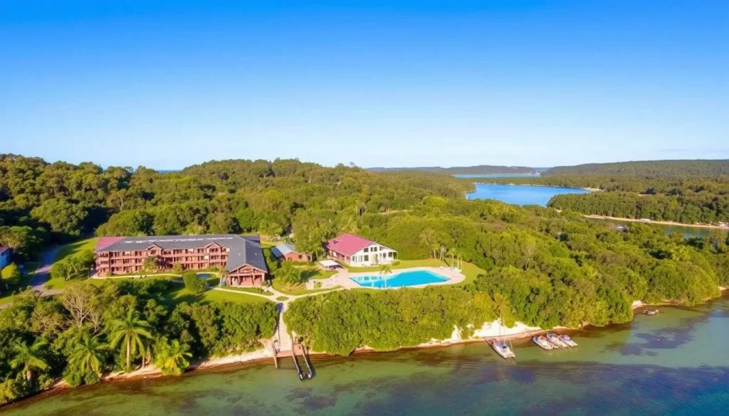 Image of Kingfisher Bay Resort on Fraser Island with a serene natural backdrop