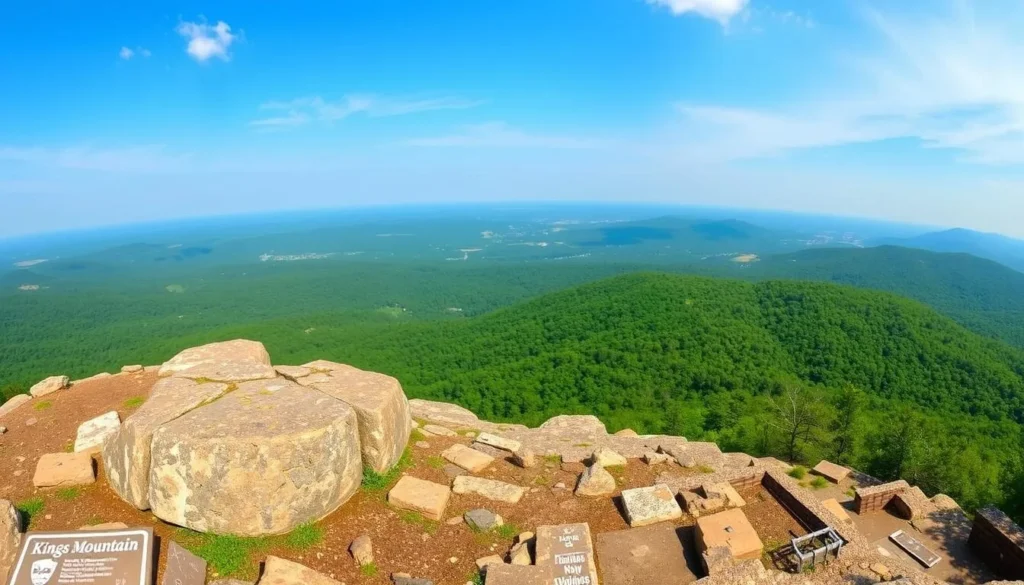 Image of Kings Mountain National Military Park's summit with a panoramic view