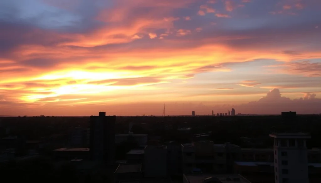 Image of Kinshasa cityscape at sunset
