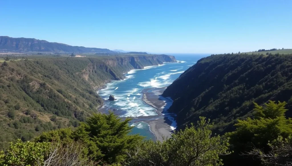 Image of Klamath River Overlook showing the river meeting the ocean