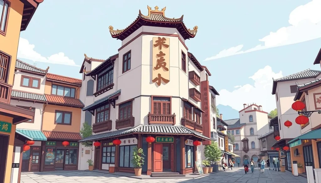 Image of Kuanzhai Alley with a mix of traditional and modern architecture